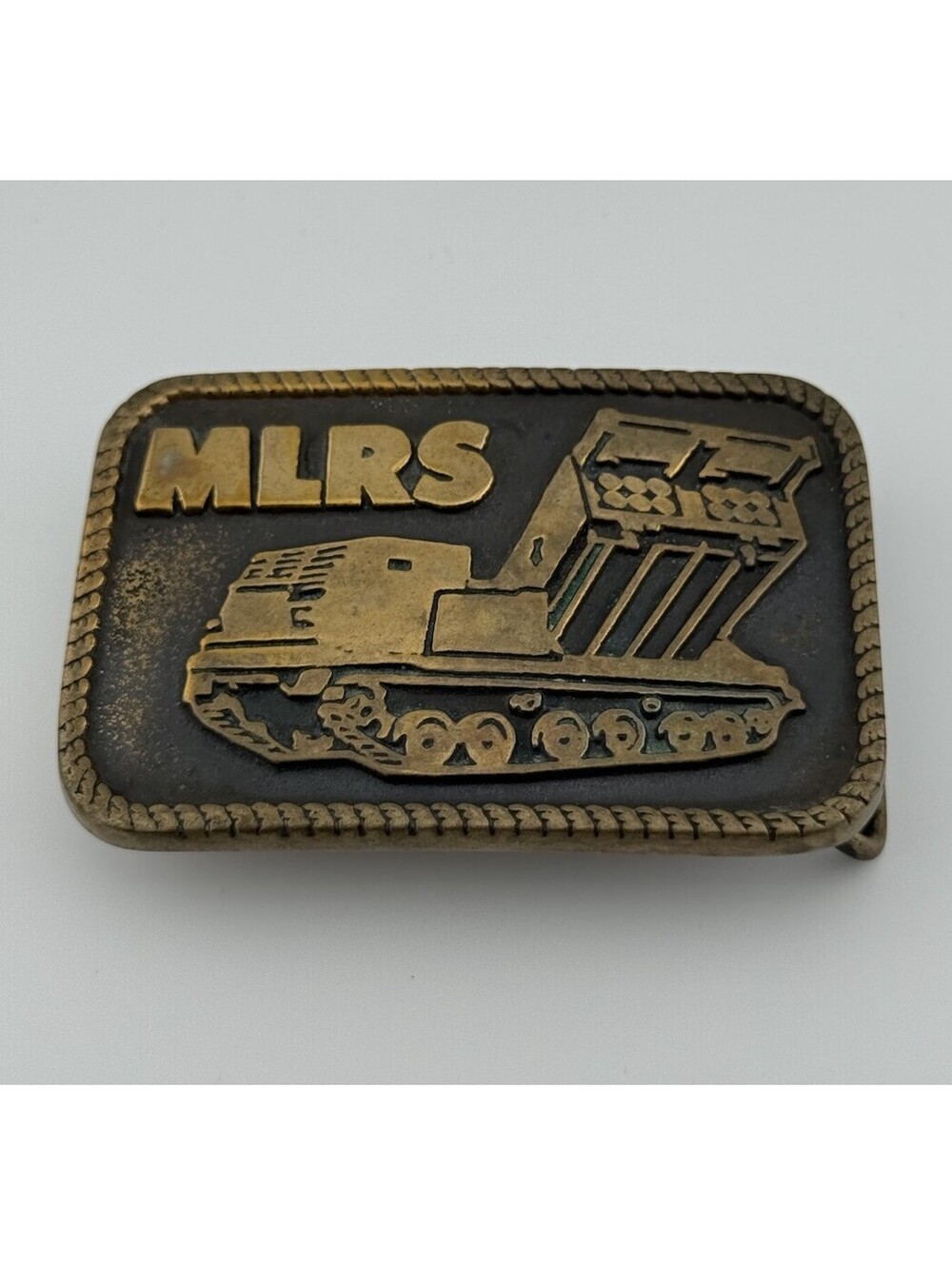 Vintage Solid Brass Belt Buckle M270 MLRS Army Rocket Launcher System
